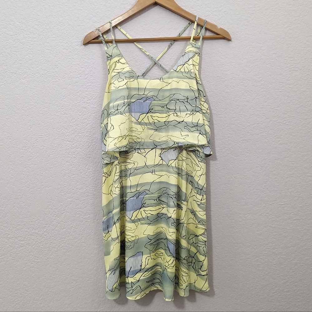 BCBGeneration Sundress, Yellow / Blue / Black, XS